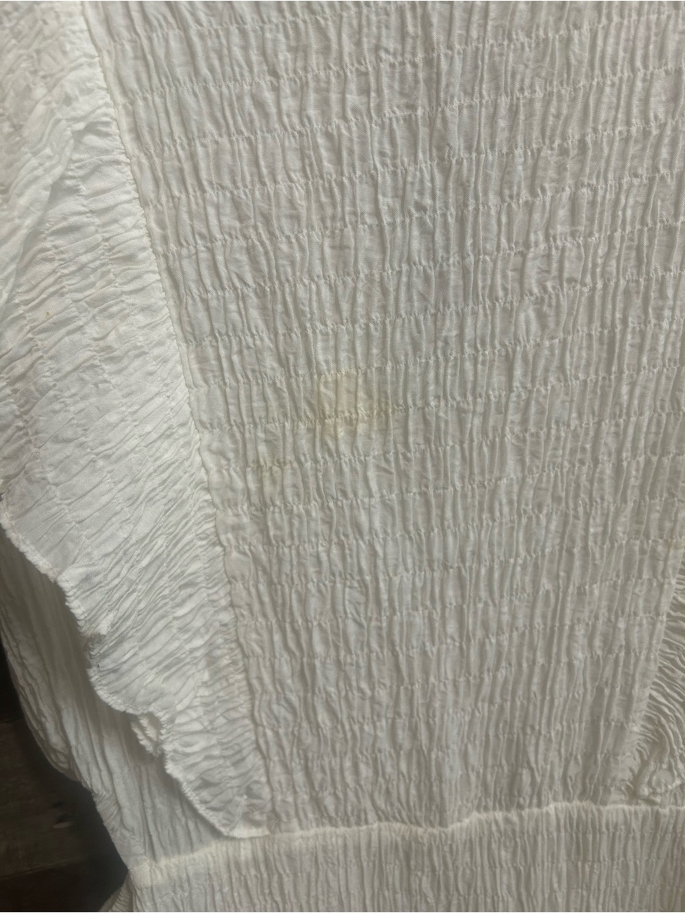 White Ruffle Textured Mini Dress - Picture 5 of 5